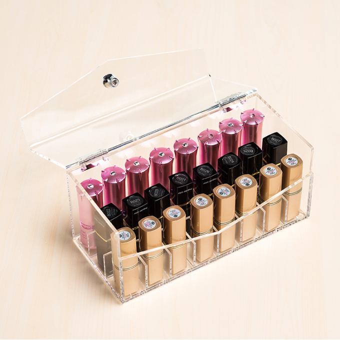 Exhibición de acrílico transparente case.jpg de la barra de labios del maquillaje