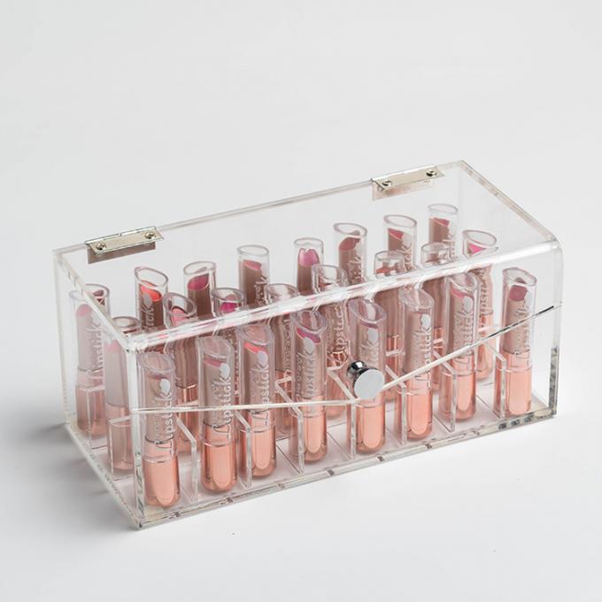 Exhibición de acrílico transparente case.jpg de la barra de labios del maquillaje