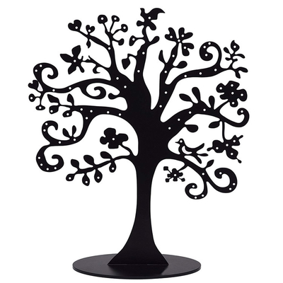 Exhibición de acrílico negra de encargo del árbol de la exhibición de acrílico transparente de la joyería para Jewely