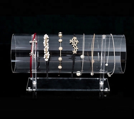 Servicio de acrílico del OEM del soporte de exhibición de la pulsera de la exhibición de acrílico clara de la joyería