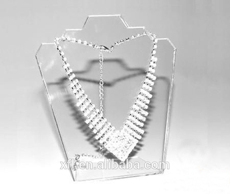 Sistema de exhibición de acrílico claro desmontable de la joyería del pendiente y del collar del nuevo diseño