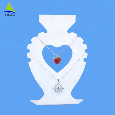 2018 exhibiciones de acrílico en forma de corazón al por menor en línea de la joyería del collar