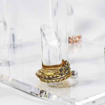 Nuevo estante de exhibición de acrílico claro de encargo de la joyería de la pulsera/del collar