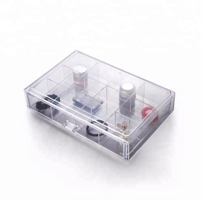 Caja de almacenamiento de acrílico modificada para requisitos particulares de la joyería del compartimiento cosmético de acrílico de la exhibición