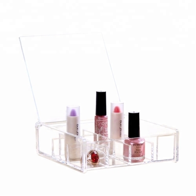 Caja de almacenamiento de acrílico modificada para requisitos particulares de la joyería del compartimiento cosmético de acrílico de la exhibición
