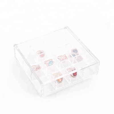 Caja de almacenamiento de acrílico modificada para requisitos particulares de la joyería del compartimiento cosmético de acrílico de la exhibición