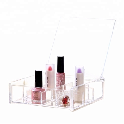 Caja de almacenamiento de acrílico modificada para requisitos particulares de la joyería del compartimiento cosmético de acrílico de la exhibición