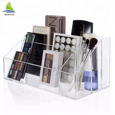 El acrílico cristalino transparente compone al organizador cosmético de acrílico moderno del organizador