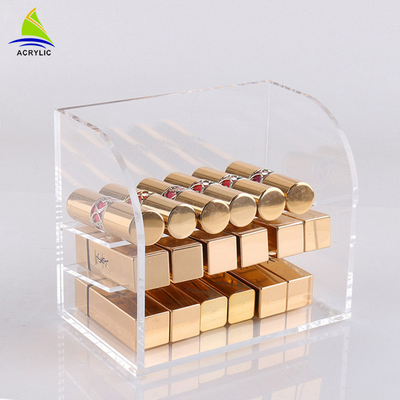 Eco - caja de almacenamiento cosmética de acrílico amistosa de la exhibición para el organizador de las barras de labios