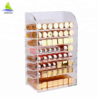 Eco - caja de almacenamiento cosmética de acrílico amistosa de la exhibición para el organizador de las barras de labios