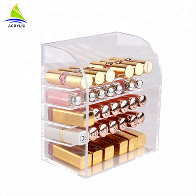 Eco - caja de almacenamiento cosmética de acrílico amistosa de la exhibición para el organizador de las barras de labios