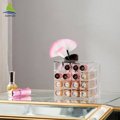 Soporte de exhibición del maquillaje, caja de almacenamiento de acrílico de la barra de labios
