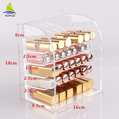 Cajón de acrílico del esmalte de uñas de la barra de labios de la exhibición cosmética de acrílico profesional