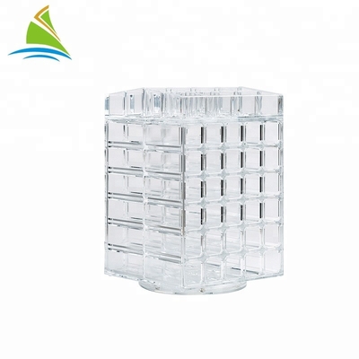 Caja de acrílico modificada para requisitos particulares del tenedor del almacenamiento del maquillaje de la exhibición del claro del tenedor cosmético de acrílico de la barra de labios