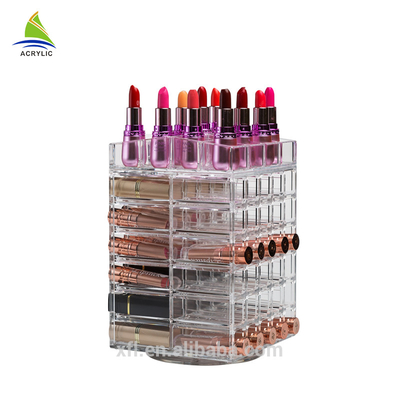 Dureza de acrílico de la caja de presentación de la barra de labios del maquillaje de la barra de labios de la moda alta para el almacenamiento