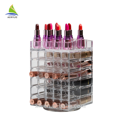 Dureza de acrílico de la caja de presentación de la barra de labios del maquillaje de la barra de labios de la moda alta para el almacenamiento