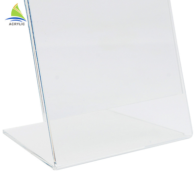 Tipo inclinado regalo promocional tenedor de acrílico arriba transparente de la exhibición de la muestra