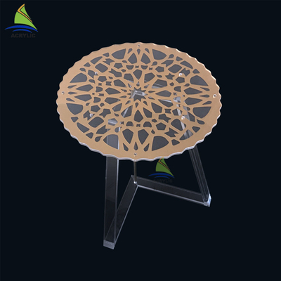 Tabla de acrílico del lado del sofá de los muebles del color oro moderno estable moderno de acrílico de Unfoldable
