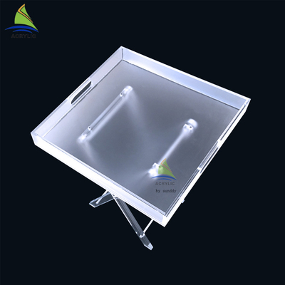 Los muebles de acrílico de encargo inofensivos friegan la mesa de centro lateral del plexiglás