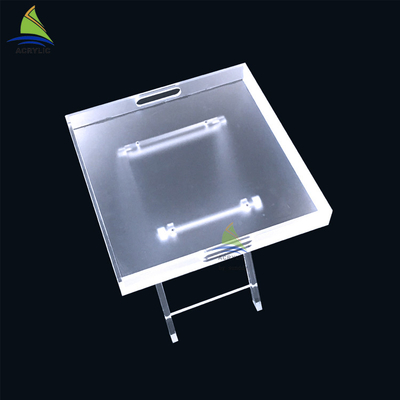 Los muebles de acrílico de encargo inofensivos friegan la mesa de centro lateral del plexiglás