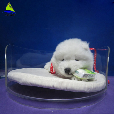 Cama/sofá cama de acrílico del diseñador de la fuente de la fábrica del OEM para el perro casero hecho a mano