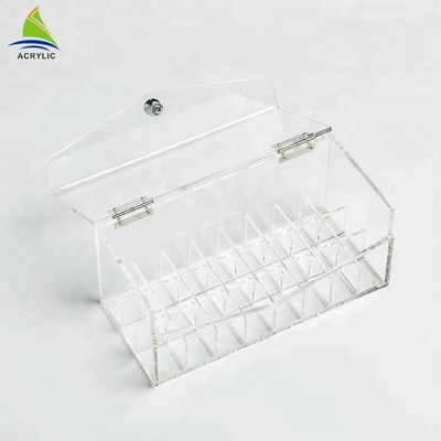 La vitrina de acrílico transparente de la barra de labios del maquillaje compone al organizador