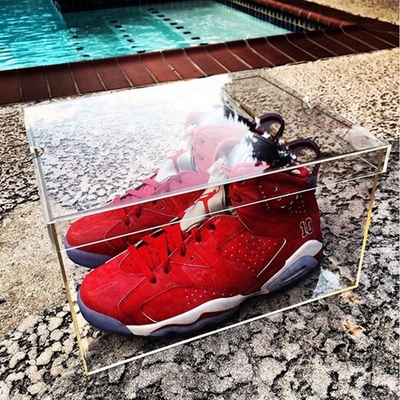 Caja de presentación de acrílico grande promocional de la zapatilla de deporte para la vitrina de acrílico de la zapatilla de deporte de Nike