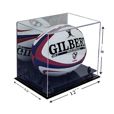 Vitrina de acrílico clara tablero del rugbi de la vitrina de la caja de los deportes de la tienda de acrílico clara de los productos
