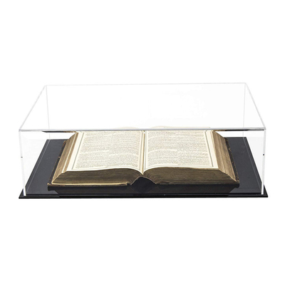 Caso grande de acrílico claro de lujo del almacenamiento de la exhibición de libro