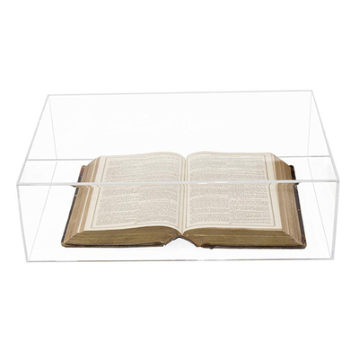 Caso grande de acrílico claro de lujo del almacenamiento de la exhibición de libro