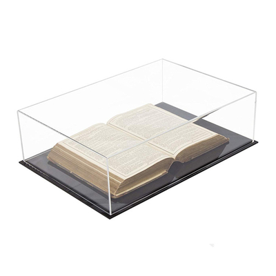 Caso grande de acrílico claro de lujo del almacenamiento de la exhibición de libro
