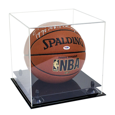 Vida de servicio larga del cubo de PMMA de la vitrina de la vitrina de acrílico de acrílico del baloncesto