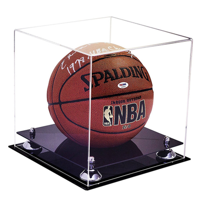 Vida de servicio larga del cubo de PMMA de la vitrina de la vitrina de acrílico de acrílico del baloncesto