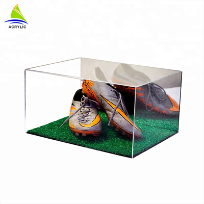 Caja de zapatos de acrílico de presentación de la caja del plexiglás de acrílico transparente del claro con la tapa