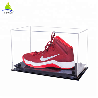 Caja de zapatos de acrílico de presentación de la caja del plexiglás de acrílico transparente del claro con la tapa