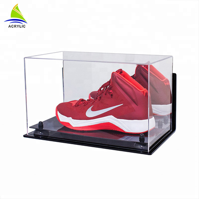 Caja de zapatos de acrílico de presentación de la caja del plexiglás de acrílico transparente del claro con la tapa