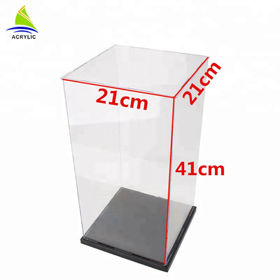 Caja clara modificada para requisitos particulares decorativa de la alta del lustre del cuadrado de presentación encimera de lujo de acrílico de la caja
