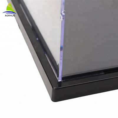 Caja clara modificada para requisitos particulares decorativa de la alta del lustre del cuadrado de presentación encimera de lujo de acrílico de la caja