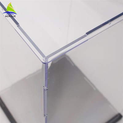 Caja clara modificada para requisitos particulares decorativa de la alta del lustre del cuadrado de presentación encimera de lujo de acrílico de la caja