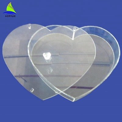 polaco cristalino del corazón de la caja de almacenamiento del acrílico de 5m m de la caja de acrílico única de la forma