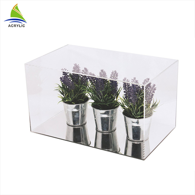 Exhibición en conserva de acrílico modificada para requisitos particulares diseño de acrílico claro de la planta de la vitrina con las bandejas
