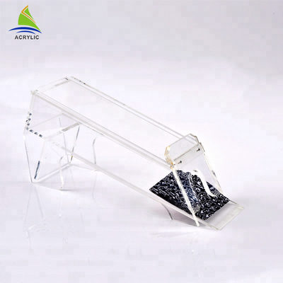 Caja de acrílico impresa caja de almacenamiento de acrílico disponible del póker del juego negro de la lata
