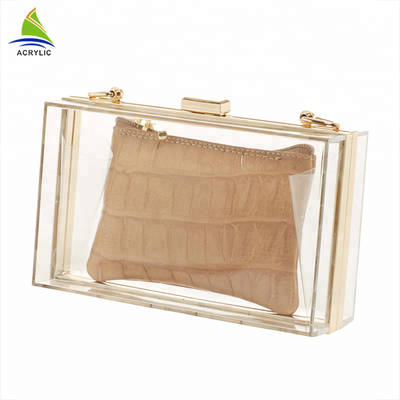 Certificación de acrílico de encargo clara de moda profesional del CE del bolso de embrague 18×4.5×11 cm