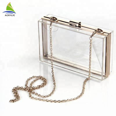 Certificación de acrílico de encargo clara de moda profesional del CE del bolso de embrague 18×4.5×11 cm