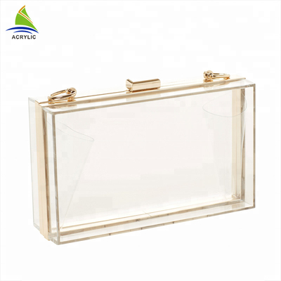 Certificación de acrílico de encargo clara de moda profesional del CE del bolso de embrague 18×4.5×11 cm