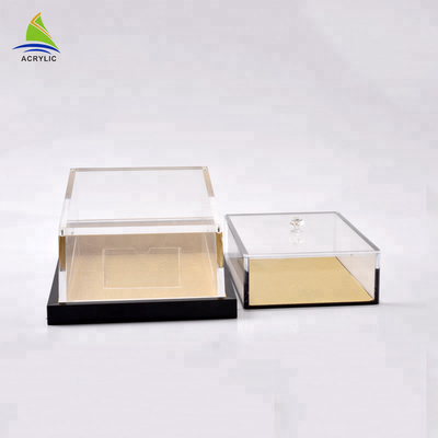 Caja de acrílico cuadrada de encargo de empaquetado del ginseng de la caja del alto almacenamiento del plexiglás