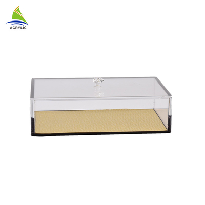 Caja cuadrada de acrílico del ginseng del plexiglás cuadrado de acrílico transparente del envase
