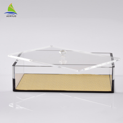 Caja cuadrada de acrílico del ginseng del plexiglás cuadrado de acrílico transparente del envase