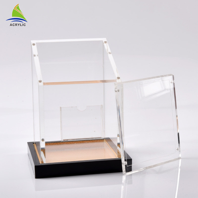 Caja cuadrada de acrílico del ginseng del plexiglás cuadrado de acrílico transparente del envase