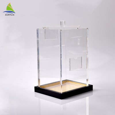 Caja cuadrada de acrílico del ginseng del plexiglás cuadrado de acrílico transparente del envase